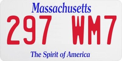 MA license plate 297WM7