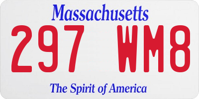 MA license plate 297WM8
