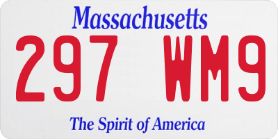 MA license plate 297WM9