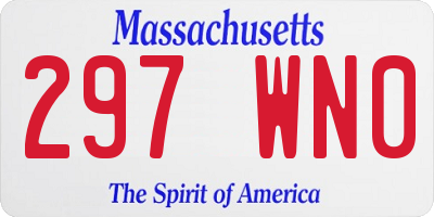 MA license plate 297WN0