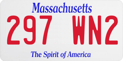 MA license plate 297WN2