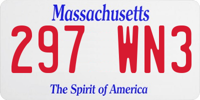 MA license plate 297WN3