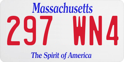 MA license plate 297WN4