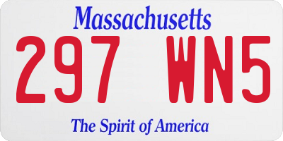 MA license plate 297WN5