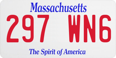 MA license plate 297WN6