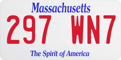MA license plate 297WN7