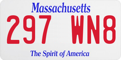 MA license plate 297WN8