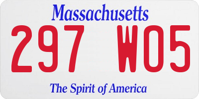 MA license plate 297WO5