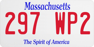 MA license plate 297WP2