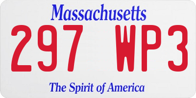 MA license plate 297WP3