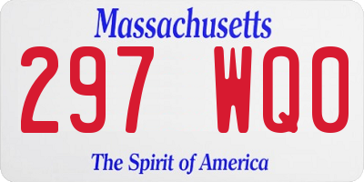 MA license plate 297WQ0