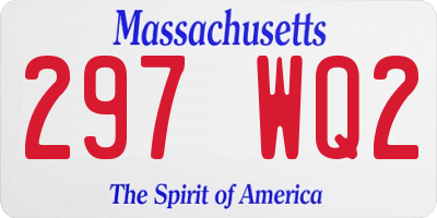 MA license plate 297WQ2