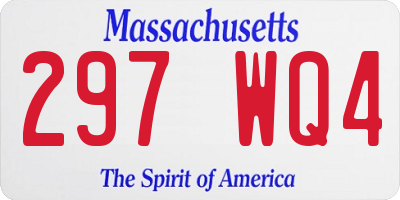 MA license plate 297WQ4