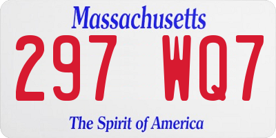 MA license plate 297WQ7