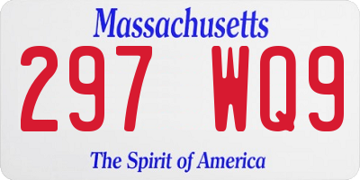 MA license plate 297WQ9