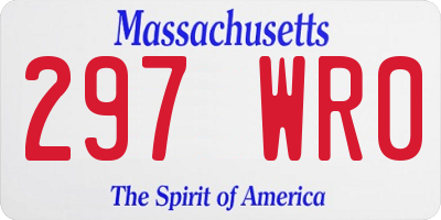 MA license plate 297WR0