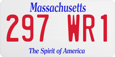 MA license plate 297WR1