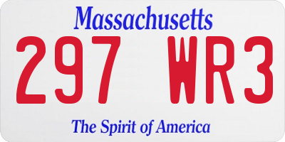 MA license plate 297WR3
