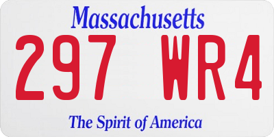 MA license plate 297WR4