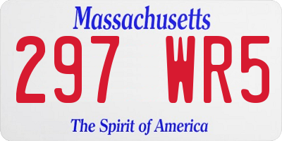 MA license plate 297WR5