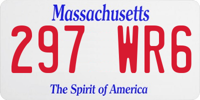 MA license plate 297WR6
