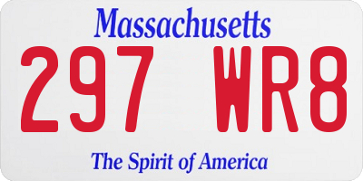 MA license plate 297WR8