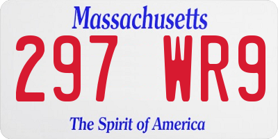 MA license plate 297WR9