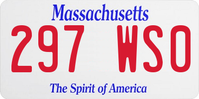MA license plate 297WS0