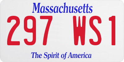 MA license plate 297WS1