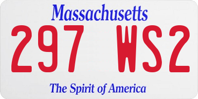 MA license plate 297WS2