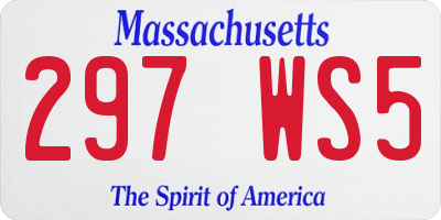 MA license plate 297WS5