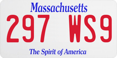 MA license plate 297WS9