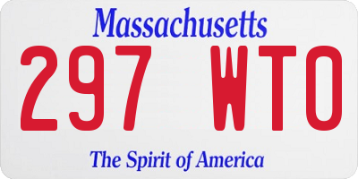 MA license plate 297WT0