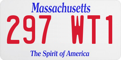 MA license plate 297WT1