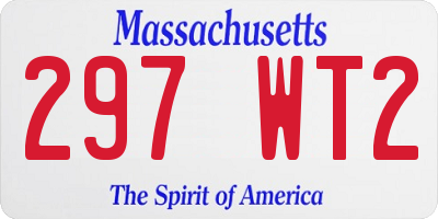 MA license plate 297WT2