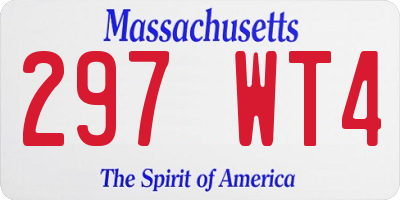 MA license plate 297WT4