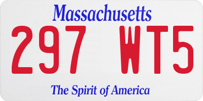 MA license plate 297WT5