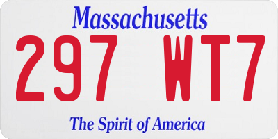 MA license plate 297WT7