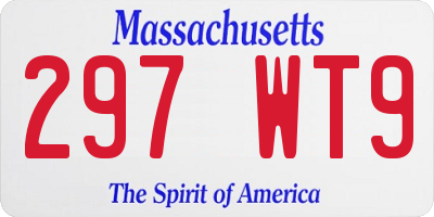 MA license plate 297WT9