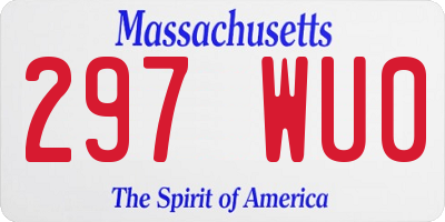 MA license plate 297WU0