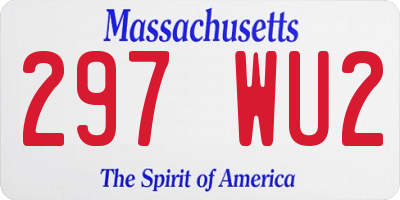 MA license plate 297WU2