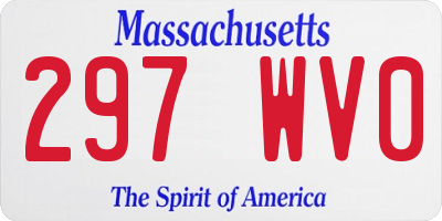 MA license plate 297WV0