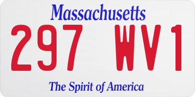 MA license plate 297WV1