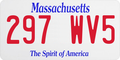 MA license plate 297WV5