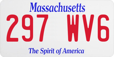 MA license plate 297WV6