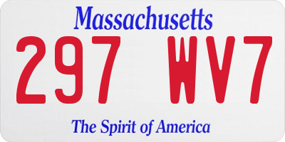 MA license plate 297WV7