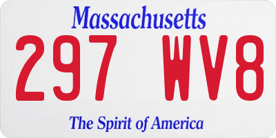 MA license plate 297WV8