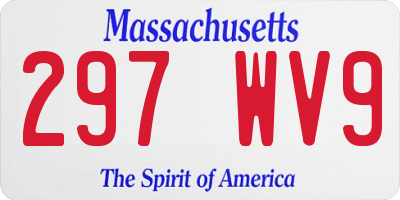 MA license plate 297WV9