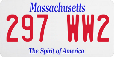 MA license plate 297WW2