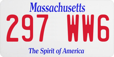 MA license plate 297WW6